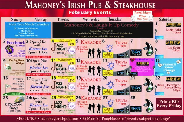 February Calendar Mahoney Events