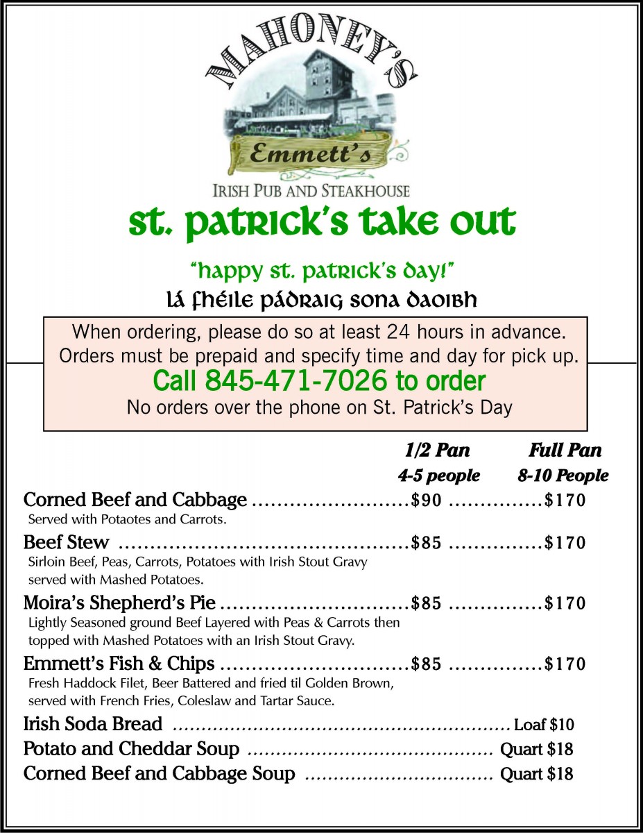 St Patrick's Take Out